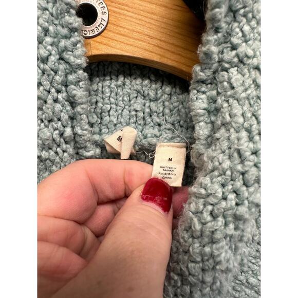 Anthropologie Moth Juliette Raglan Chunky Knit Turtleneck Sweater Mint Boho M - Picture 3 of 7